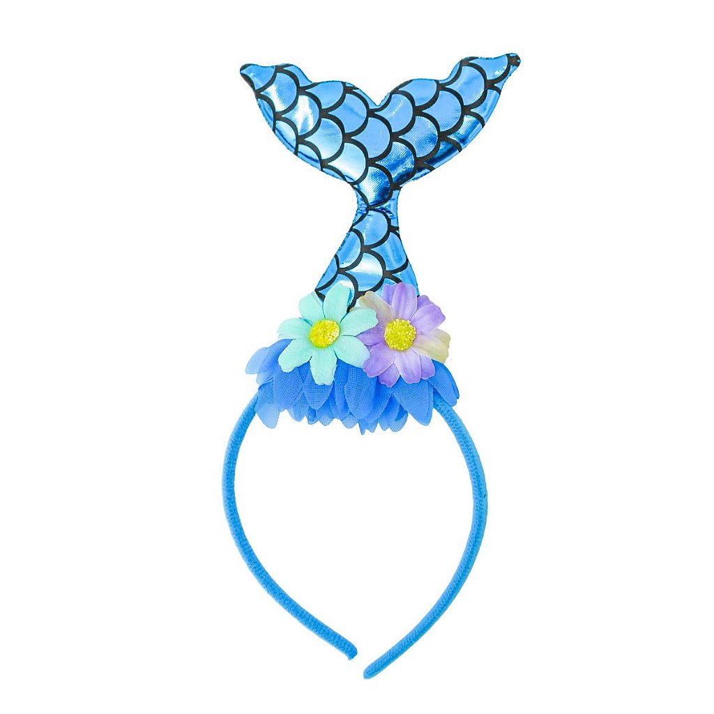 Tiara Arco Fantasia Carnaval Halloween Festa Sereia Azul - Imagem 4